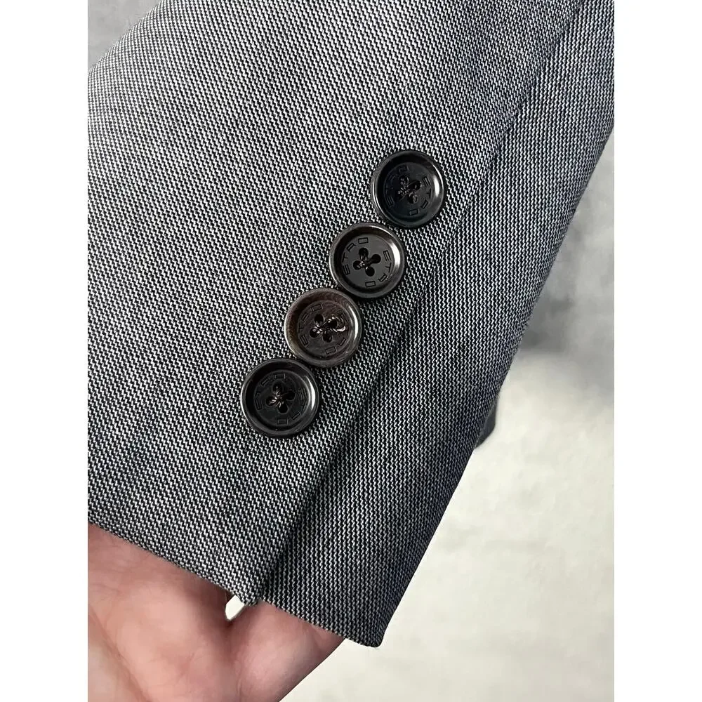 ETRO Milano Gray Wool Sport Coat Blazer Mens 54 EU 44R Italy Striped Lining